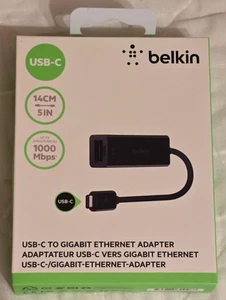 Genuine Belkin F2CU040btBLK USB-C to Gigabit Ethernet Adapter - Afbeelding 1 van 4