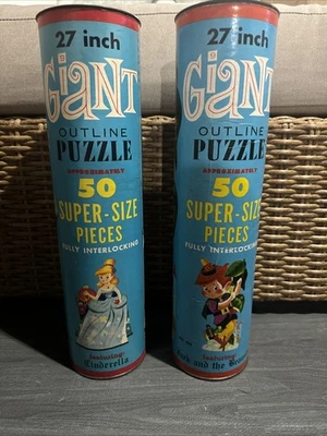 Vintage HG Toys Jigsaw Puzzles w/Original Canisters - Set of 2- 1960's - Image 1 of 3