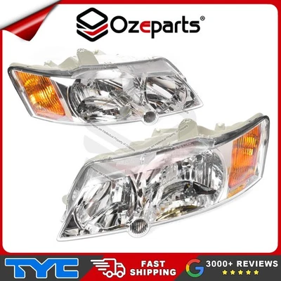 TYC Pair LH+RH Head Light Lamp (Amber Cap) For Holden Commodore VY 2003-2004 - Image 1 of 4