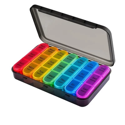 Cruxer Pill Box Organiser 7 Day 3 Times Daily Medicine Storage Box, Weekly