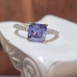 Tanzanite Ring Solid Sterling Silver 925 - Picture 1 of 8