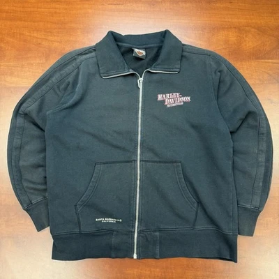 Sudadera Harley Davidson vintage Y2K cremallera completa grande negra Santa Bárbara 2007 Foto 1 de 4