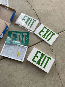 GREEN LED Emergency Exit Light Sign - Battery Backup UL924 Fire Solar Powered - Picture 1 of 5