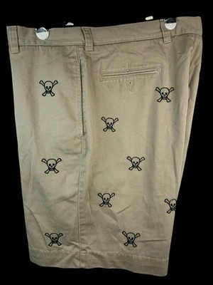 Berle Mfg Vintage Tan Shorts with Skull and Crossbones Men’s 40W (2873) - Image 1 of 4