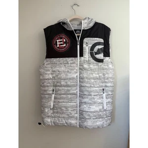 Chaleco acolchado Ecko Unltd Rhino League para hombre chaqueta sin mangas cremallera completa gris negro M - Imagen 1 de 12