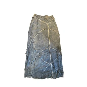 Ashley Stewart Y2K Maxirock lang blau Denim Patchwork Boho Vintage - Bild 1 von 3