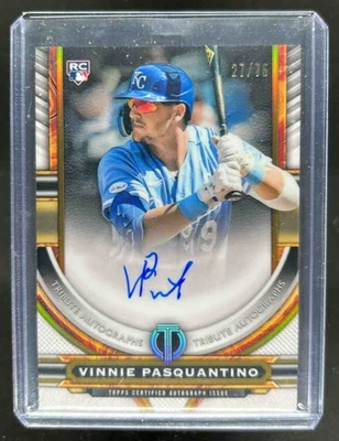 2023 Topps Tribute Vinnie Pasquantino Auto Gold Rookie RC #27/75 Royals - Image 1 of 2
