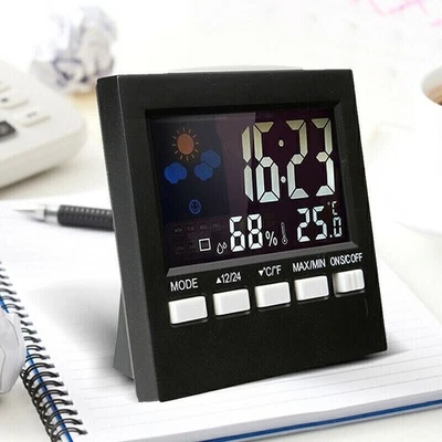 LCD digital alarm clock table clock with temperature display + calendar - Image 1 of 4