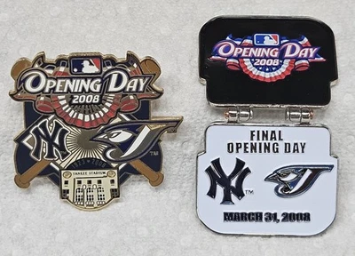 NEW YORK YANKEES TORONTO BLUE JAYS YANKEE STADIUM FINAL OPENING DAY PINS 2008 - Image 1 of 3
