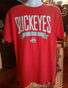 Ohio State Mens Buckeyes Football Logo Favorite Fan Short Sleeve T Shirt XL Red - Picture 1 of 7