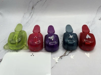 Lot of 5 EK Success Paper Punch Thumb Punch 1/2" Heart Corner Star Splat Holes - Image 1 of 4