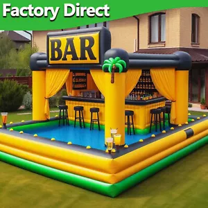 Commercial Inflatable Pool Bar Inflatable Pub House Blow Up Pool Bar for Party - Picture 1 of 8