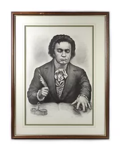 Vintage Alton S. Tobey (1914 - 2005) Lithographie Druck Portrait Beethoven signiert - Bild 1 von 6