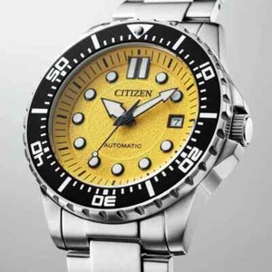 Citizen Urban Mechanical Yellow Dial Automatic NJ0170-83Z 100M Men's Watch - NEW - Picture 1 of 7