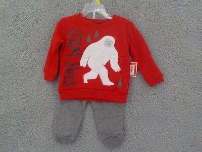KIDGETS CONJUNTO DE 2 PIEZAS JOGGER BEBÉS NIÑOS TALLA 12 MOS "STAY WILD" SUDADERA Y PANTALONES NUEVO CON ETIQUETAS Foto 1 de 4