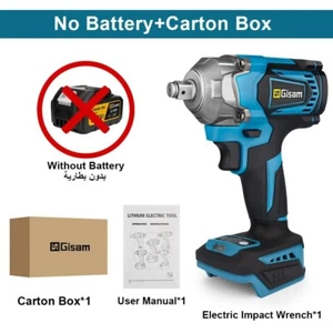 1200N.M Torque Brushless Electric Impact Wrench 1/2 Inch Cordless Electric Wrenc - Picture 1 of 6