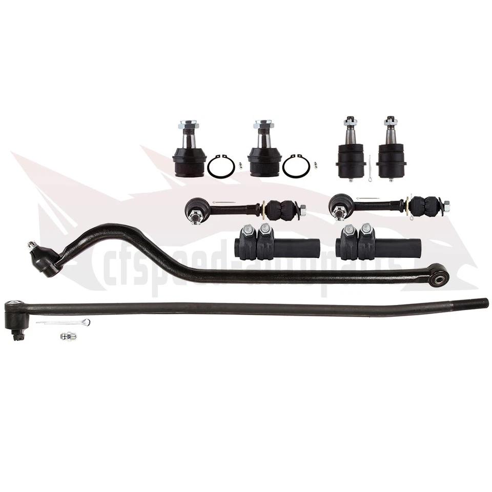 10pcs Front Tie Rod Ends Ball Joints Kit For Dodge Ram1500 Ram2500 1995-1997 - Imagem 1 de 1