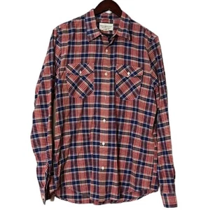 Camisa De Colección Denim Supply Ralph Lauren Para Hombre Abotonada Roja Azul A Cuadros Talla L - Imagen 1 de 9