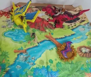 Imaginext Dinos & Giant Dinosaur Playmat Caveman Toy Gift Set Kohls 2005 - Picture 1 of 18