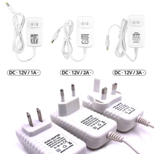  DC12V 1A 2A 3A EU/US Plug Power Adapter  AC 100-240V to DC 12V For LED strip - Picture 1 of 8