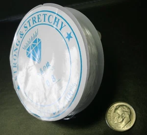 24' Clear .8mm elastic bead stringing beading cord 5 meters thin stretchy M025 - Picture 1 of 3
