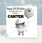 Personalised Birthday card Children's Storm Trooper themed star wars