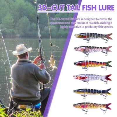 Mehrgelenkige Angelköder Swimbaits Sinking Wobbler Hard Bait Crankbaits X4C R1R5 - Bild 1 von 4