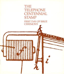 #1683 First Day Ceremony Program 13c Telephone Centennial - Picture 1 of 1