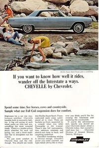 1965 Vintage print ad Car Chevrolet Chevy Malibu Super Sport Gone a wandering - Bild 1 von 2