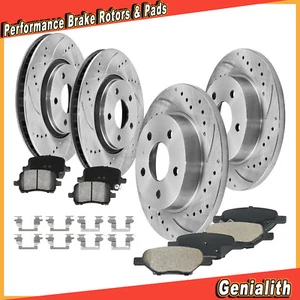 Front Rear Drilled Brake Rotors Brake Pads for Chevy Cobalt HHR G5 G6 Pursuit - Picture 1 of 12