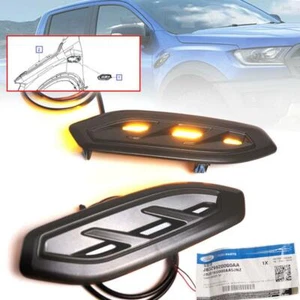 Side Vent Cover Trim Orange LED Matt Schwarz Fit Ford Ranger Raptor 2018-2021 - Bild 1 von 8