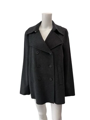 NWT! $625 Vince. Grey Lightweight Double Breasted Wool Blend Peacoat Sz L - Image 1 of 4
