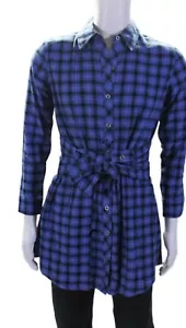 STEVE MADDEN Hemdblusenkleid Button Down Blau Schwarz Größe M - Bild 1 von 10