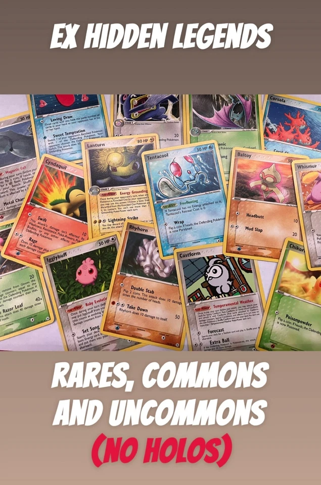 Pokemon EX Hidden Legends Rare, Uncommon and Common Choose Your Card! - Image 1 of 1