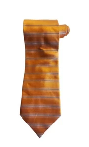 Versa New York Milan Mens Tie Orange Striped - Picture 1 of 5
