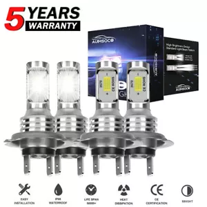 For Mercedes-Benz C250 C300 C350 4pc H7 Combo Headlight High Low Beam LED Bulbs - Foto 1 di 12