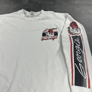 Camisa True Vintage Años 80 Georgia Bulldogs Adulto Pequeña Blanca Manga Larga Caricatura - Imagen 1 de 11