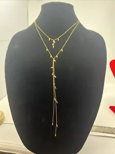 Collana foglia a strati Gorjana oro nuova senza etichette delicata micro collana - Foto 1 di 5