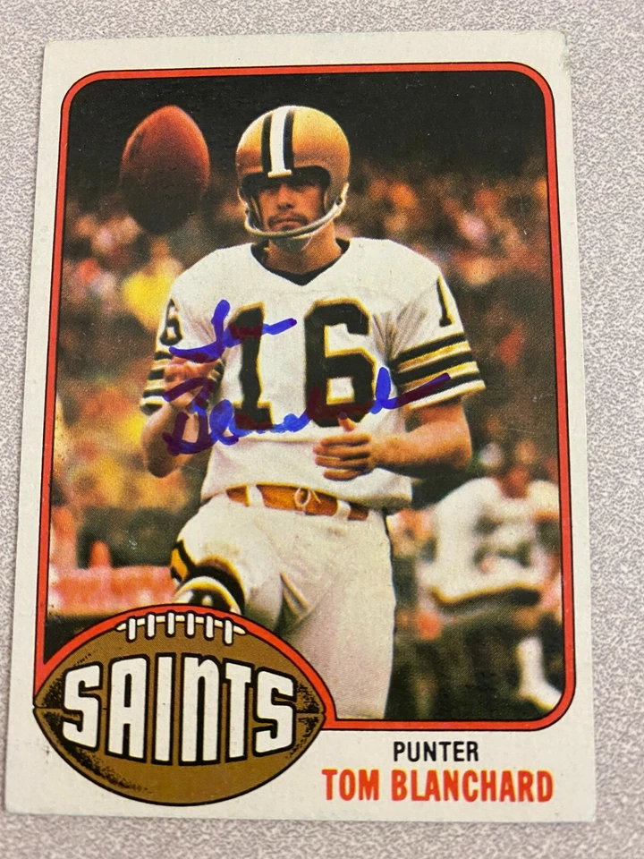 Tom Blanchard signed NEW ORLEANS SAINTS card  1976 Topps   - Image 1 of 1