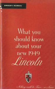 1949 Lincoln Owners Manual Repro New - Picture 1 of 1