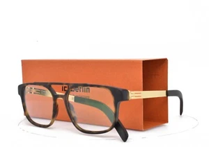 iC! Berlin Eyeglasses Double Bridge Matte Gold Havana 50-17-145 Ralphi - Picture 1 of 10