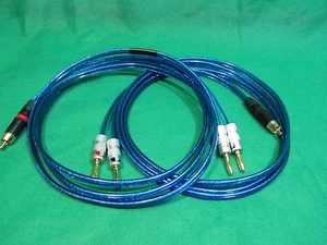 Samurai 14 Guage REAN Gold RCA to Banana Plugs Wire Speaker Pair Cable, 4 Ft. - Picture 1 of 2