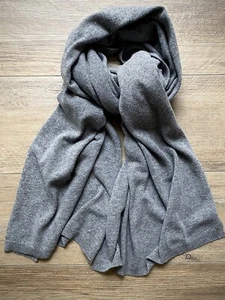 Schal Grau Anthrazit Strick Feinstrick Neu Cashmere Stola Kaschmir - Bild 1 von 11