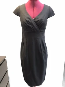 BODEN 100% Lightweight Pure Wool Sweetheart Black Fitted Tailored Dress 8 S NEW - Picture 1 of 10