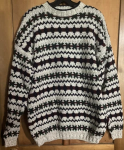 Great Northwest Sweater XL Vintage Diamond & X Pattern Made In USA - Picture 1 of 3
