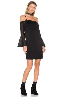 NUEVO VESTIDO NEGRO MANGA ENCAJE HOMBRO DESCUBIERTO ELLA MOSS ANNALIA TALLA 6 Foto 1 de 4