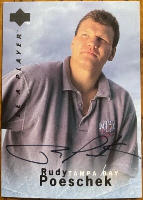1995-96 Be A Player Autographs Rudy Poeschek #S53 Tampa Bay Lightning - Image 1 of 2