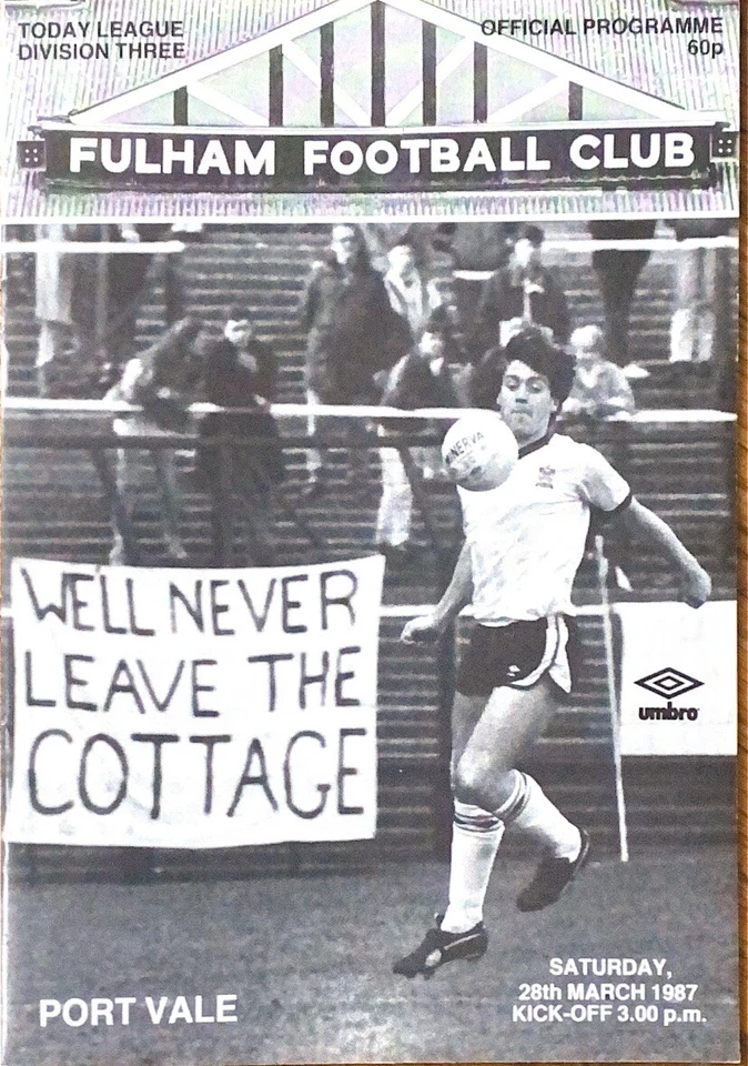 Fulham V Port Vale - 1986/87 Division 3 - 28th March 1987 - Image 1 of 1