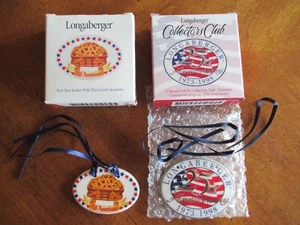 Lot of 2x Longaberger Collectors Club 25th Anniversary All American Tie On - Picture 1 of 10
