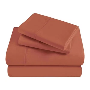 Egyptian Cotton Blend 300 Thread Count Solid Deep Pocket Bed Sheet Set - Picture 1 of 175